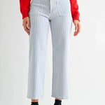 MICA High-Rise Wide Leg Cropped Stripe Pants - Juli's Wearable Art