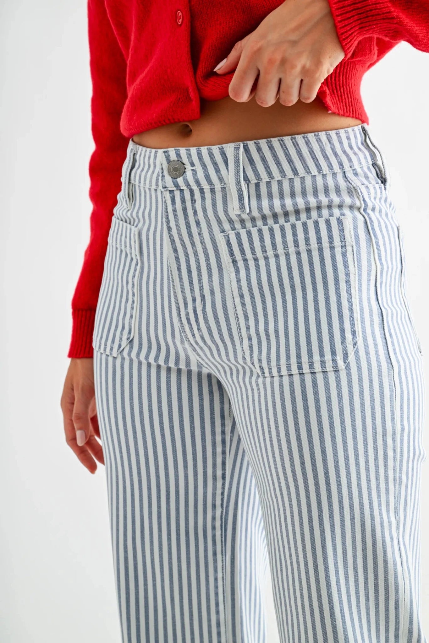 MICA High-Rise Wide Leg Cropped Stripe Pants - Juli's Wearable Art