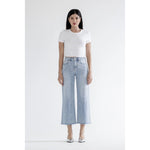 MICA High Rise Wide Leg Jeans with Pearl & Crystal Embellishments | Grizzlies Blue - Juli's Wearable Art