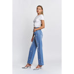 MICA High Rise Wide Leg Sparking Bow Embellished Jeans | Bluish Eyes - Juli's Wearable Art