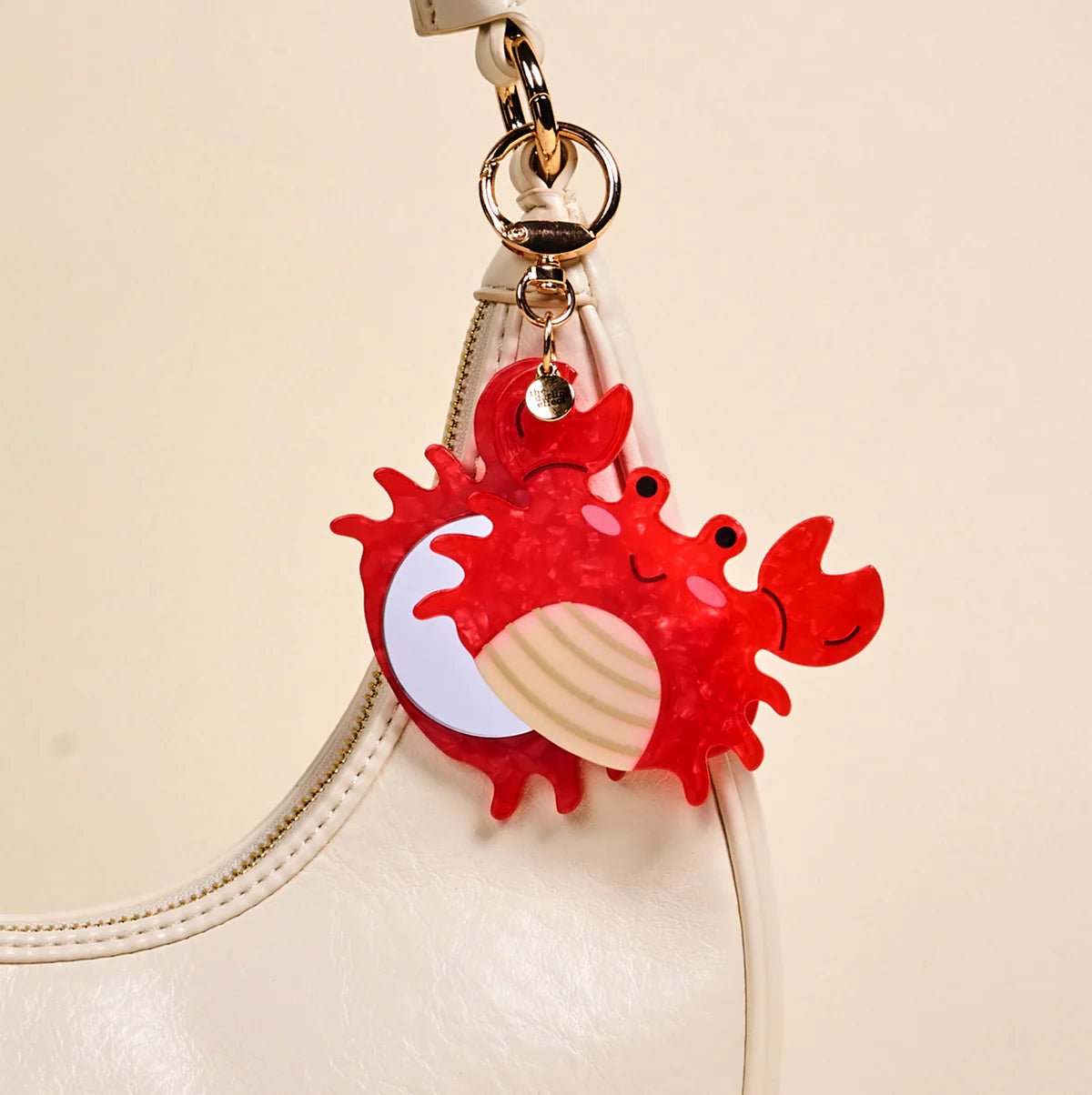 Mini Mirror Bag Charm | Crab - Juli's Wearable Art