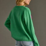 Mint Green “Merry” Knit Holiday Sweater - Juli's Wearable Art