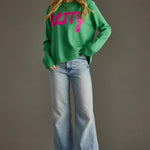 Mint Green “Merry” Knit Holiday Sweater - Juli's Wearable Art