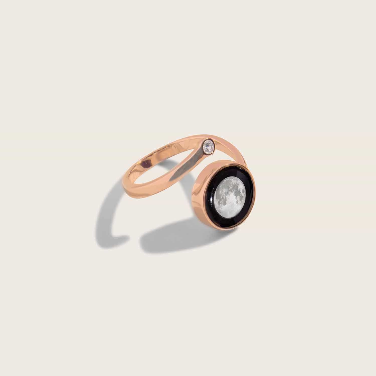 Moonglow Cosmic Spiral Adjustable Ring - Rose Gold
