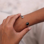 Moonglow Crepuscule Cuff Bracelet - Silver - Juli's Wearable Art