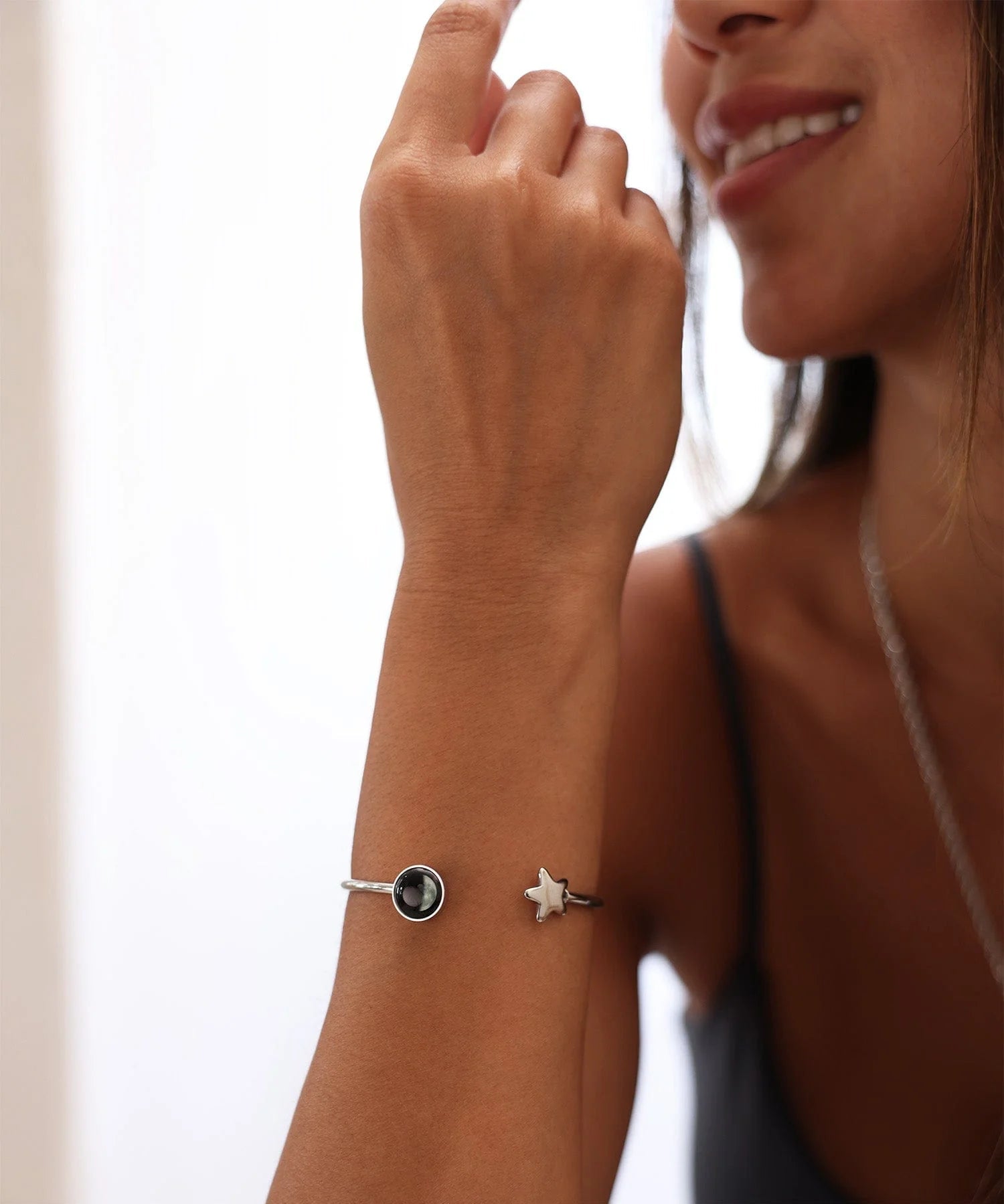 Moonglow Crepuscule Cuff Bracelet - Silver - Juli's Wearable Art