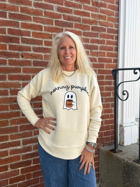 "Morning Pumpkin" Weekend Crew Neck Sweatshirt - Juli's Wearable Art