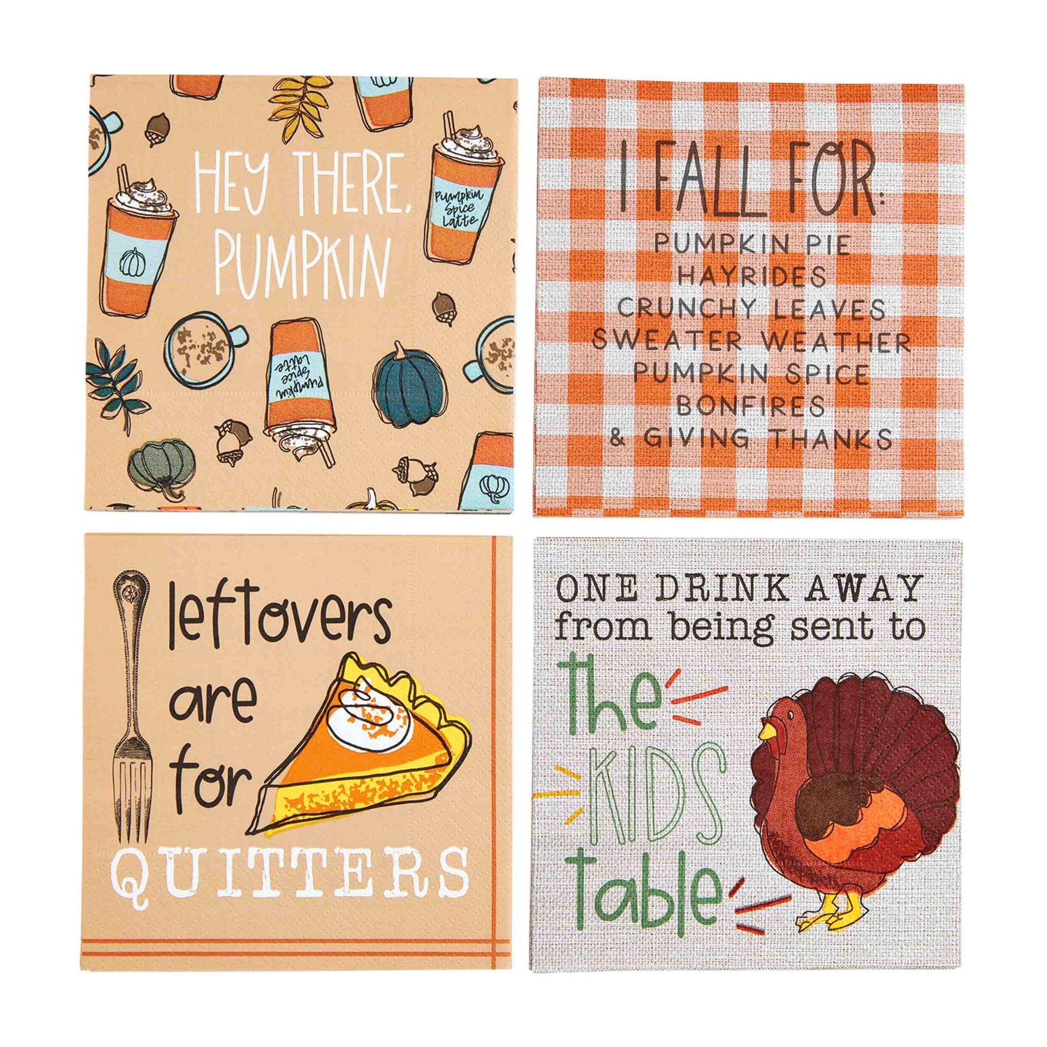 Mudpie Thanksgiving Cocktail Napkin Sets - Juli's Wearable Art