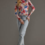 Multicolored Abstract Floral Mesh Top - Juli's Wearable Art