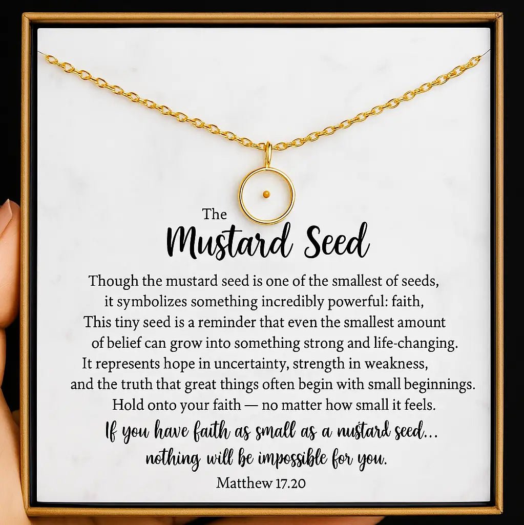 Mustard Seed Faith Necklace | Gold