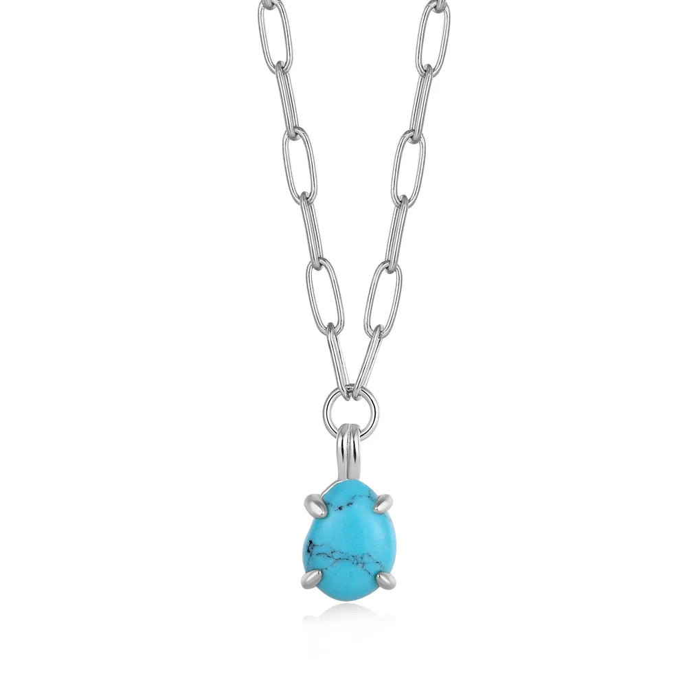 Ania Haie Turquoise Chunky Chain Drop Pendant Necklaces