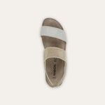 NAOT Amy Sandals | Beige Lizzard Leather/Beige Elastic - Juli's Wearable Art