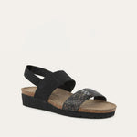 NAOT Amy Sandals | Reptile Patent Leather/Black Elastic - Juli's Wearable Art