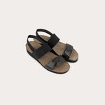 NAOT Amy Sandals | Reptile Patent Leather/Black Elastic - Juli's Wearable Art
