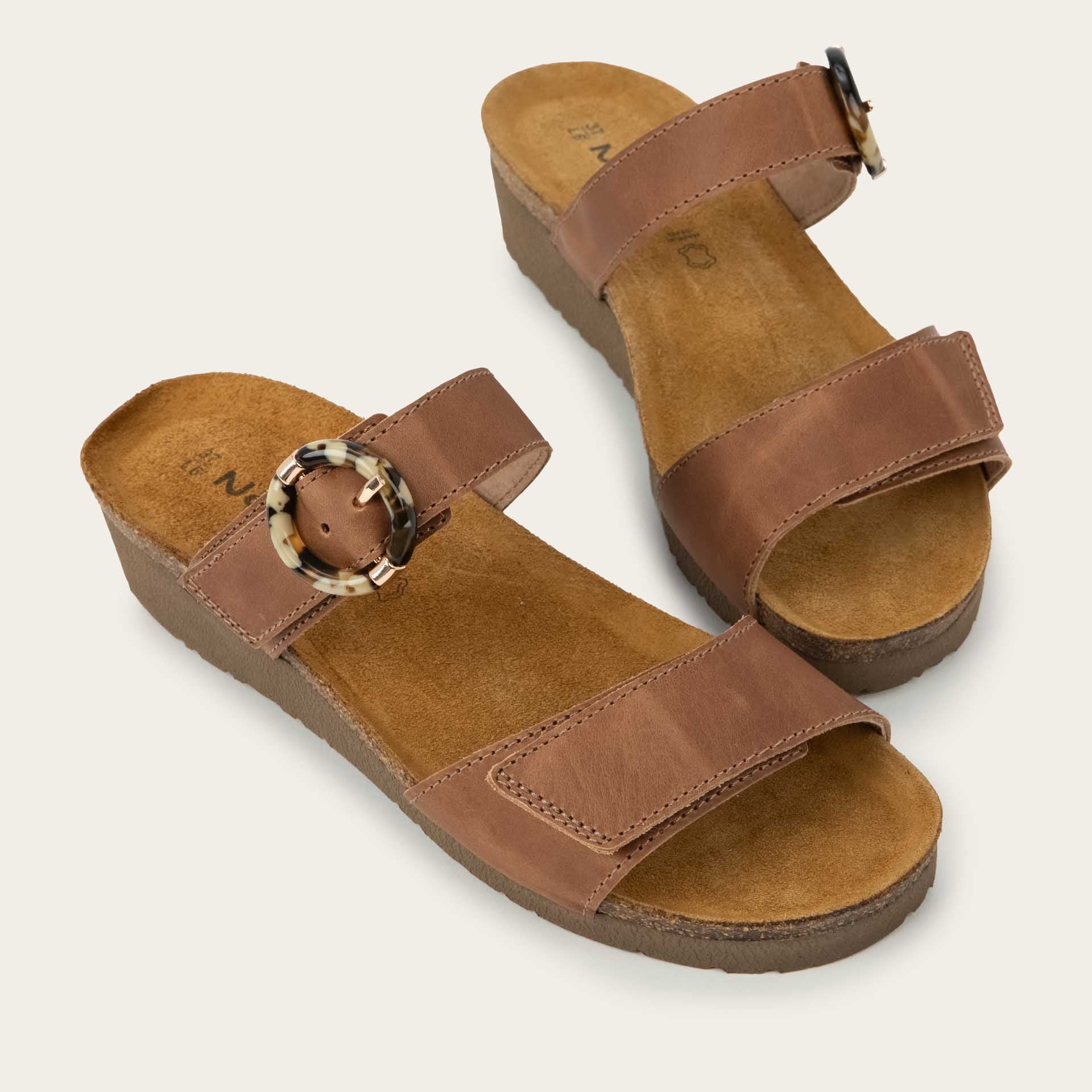 NAOT Anabel Sandal - Latte Brown Leather - Juli's Wearable Art