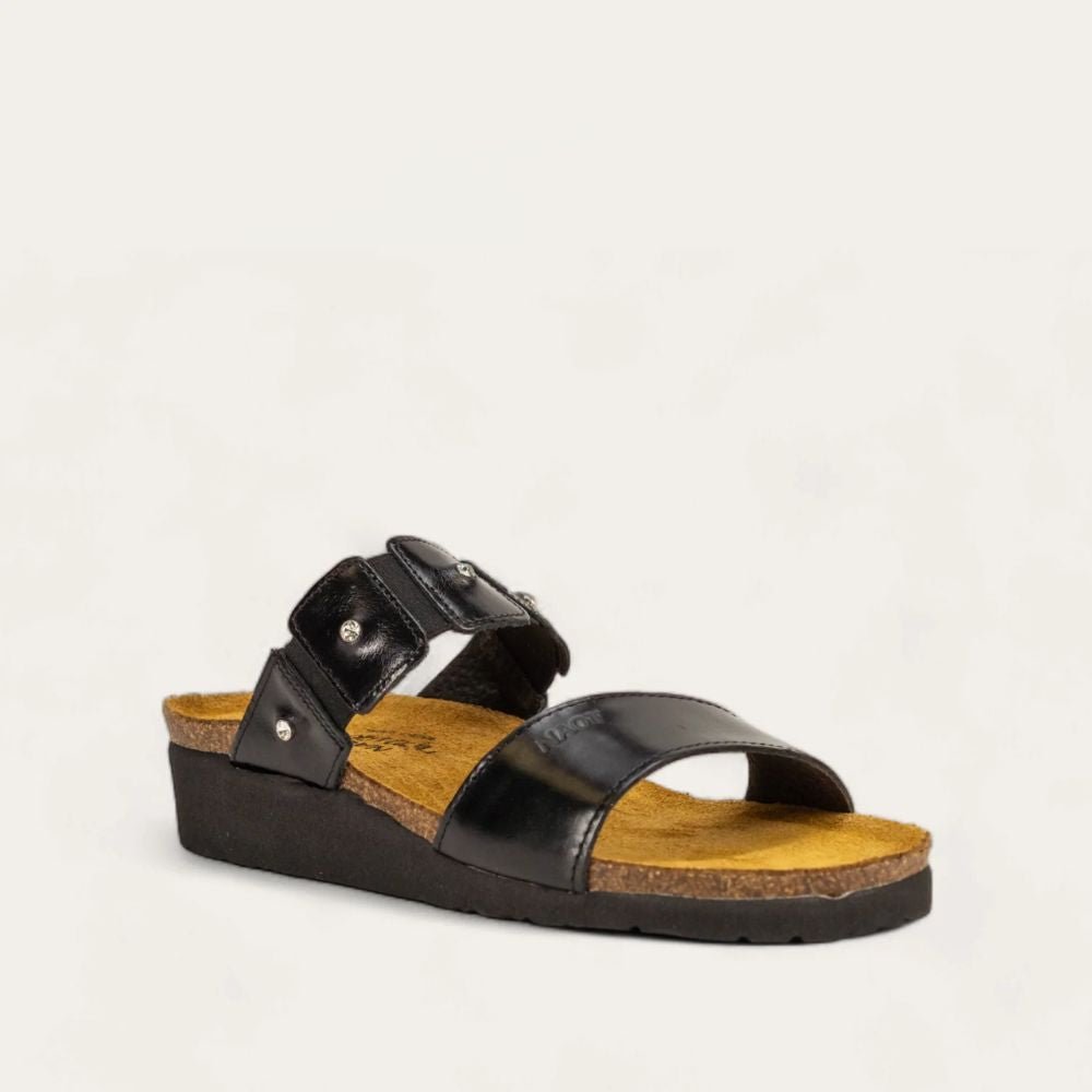 NAOT Ashley Sandals | Black Madras Leather - Juli's Wearable Art