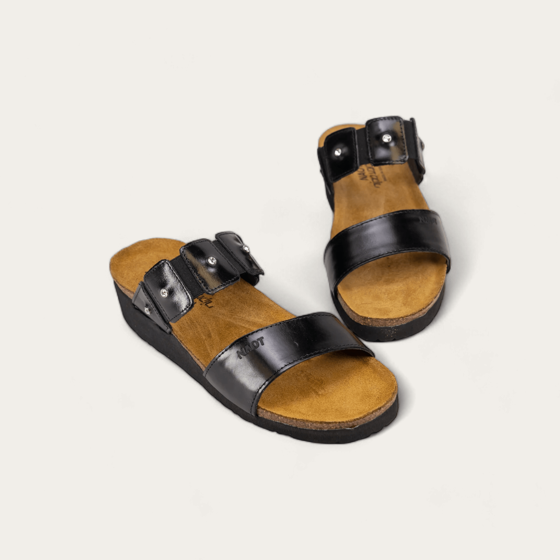 NAOT Ashley Sandals | Black Madras Leather - Juli's Wearable Art
