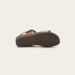 NAOT Cecile Sandal - Latte Brown Leather/Sand Raffia - Juli's Wearable Art