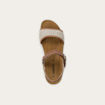 NAOT Cecile Sandal - Latte Brown Leather/Sand Raffia - Juli's Wearable Art