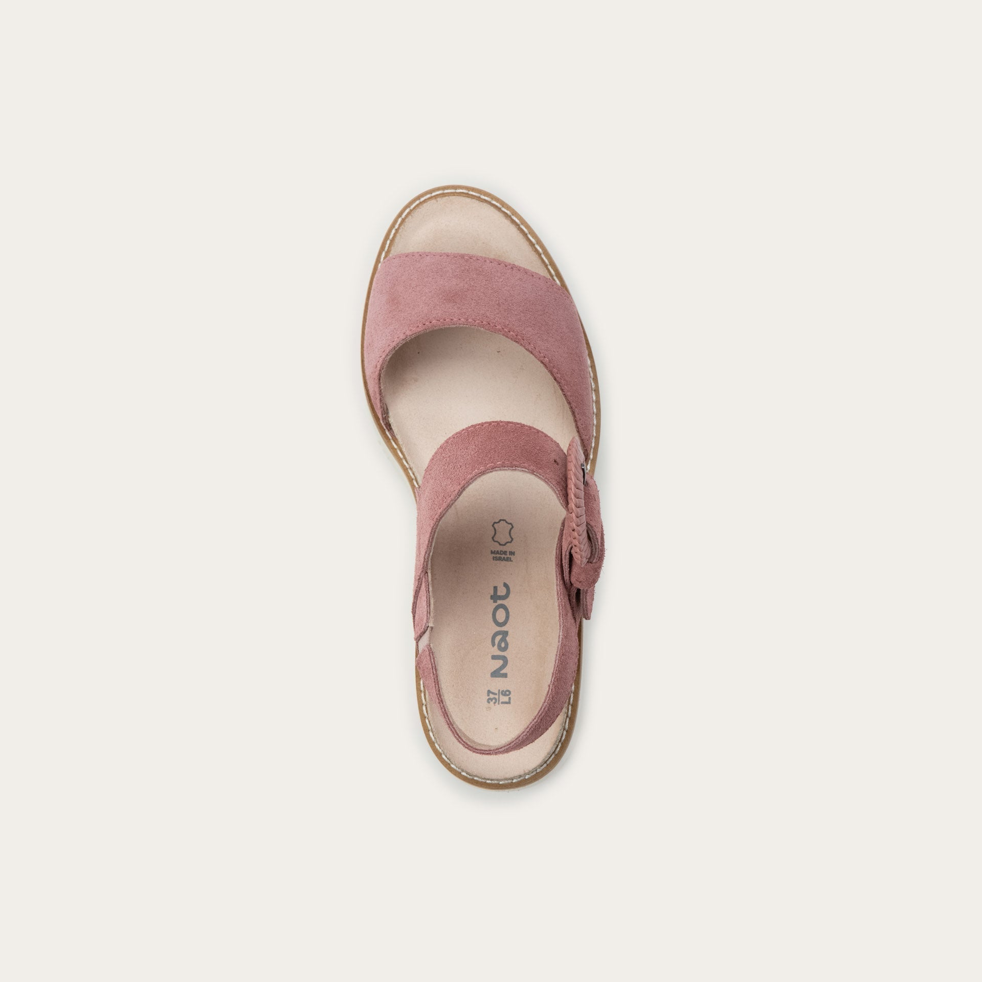 NAOT Crepe Sandal - Rose Pink Suede w/ Off White Sole - Juli's Wearable Art