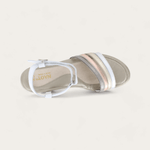 NAOT Current Sandal - Soft Silver/Radiant Gold/Soft Rose/Silver Threads/White Pearl - Juli's Wearable Art