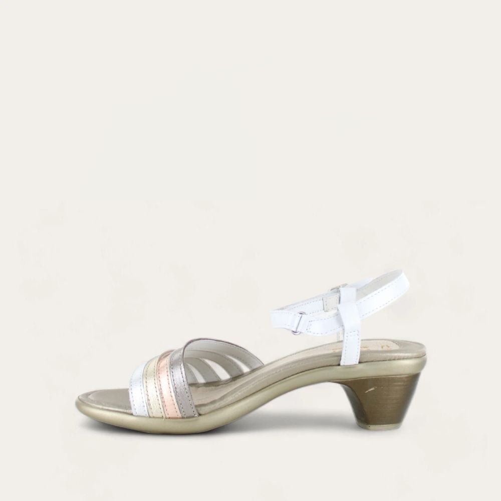 NAOT Current Sandal - Soft Silver/Radiant Gold/Soft Rose/Silver Threads/White Pearl - Juli's Wearable Art