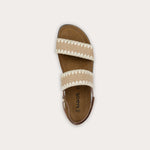 NAOT Dylan Sandals | Latte Brown Leather/Sandy/Ivory Stretch - Juli's Wearable Art