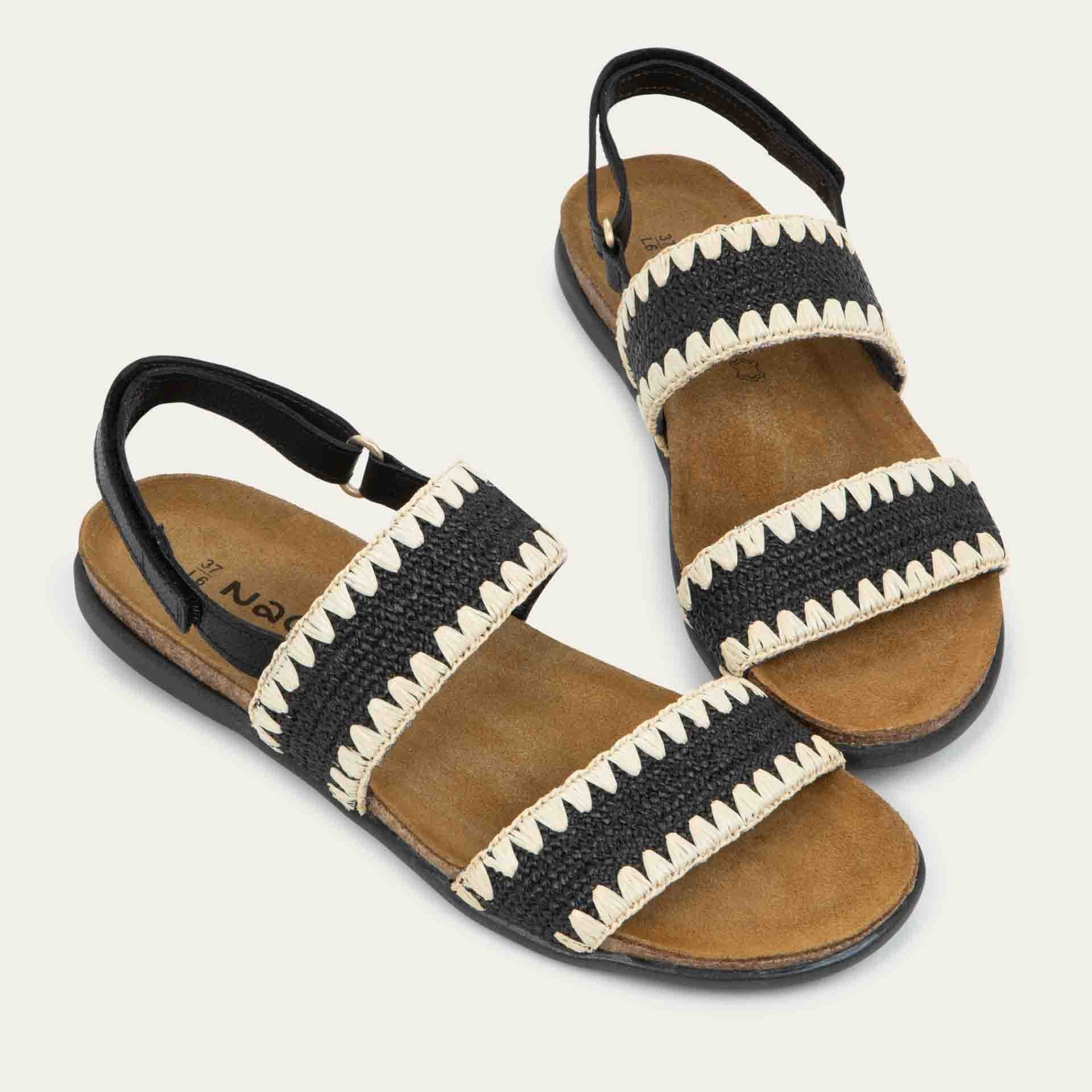 NAOT Dylan Sandals | Soft Black Leather - Juli's Wearable Art