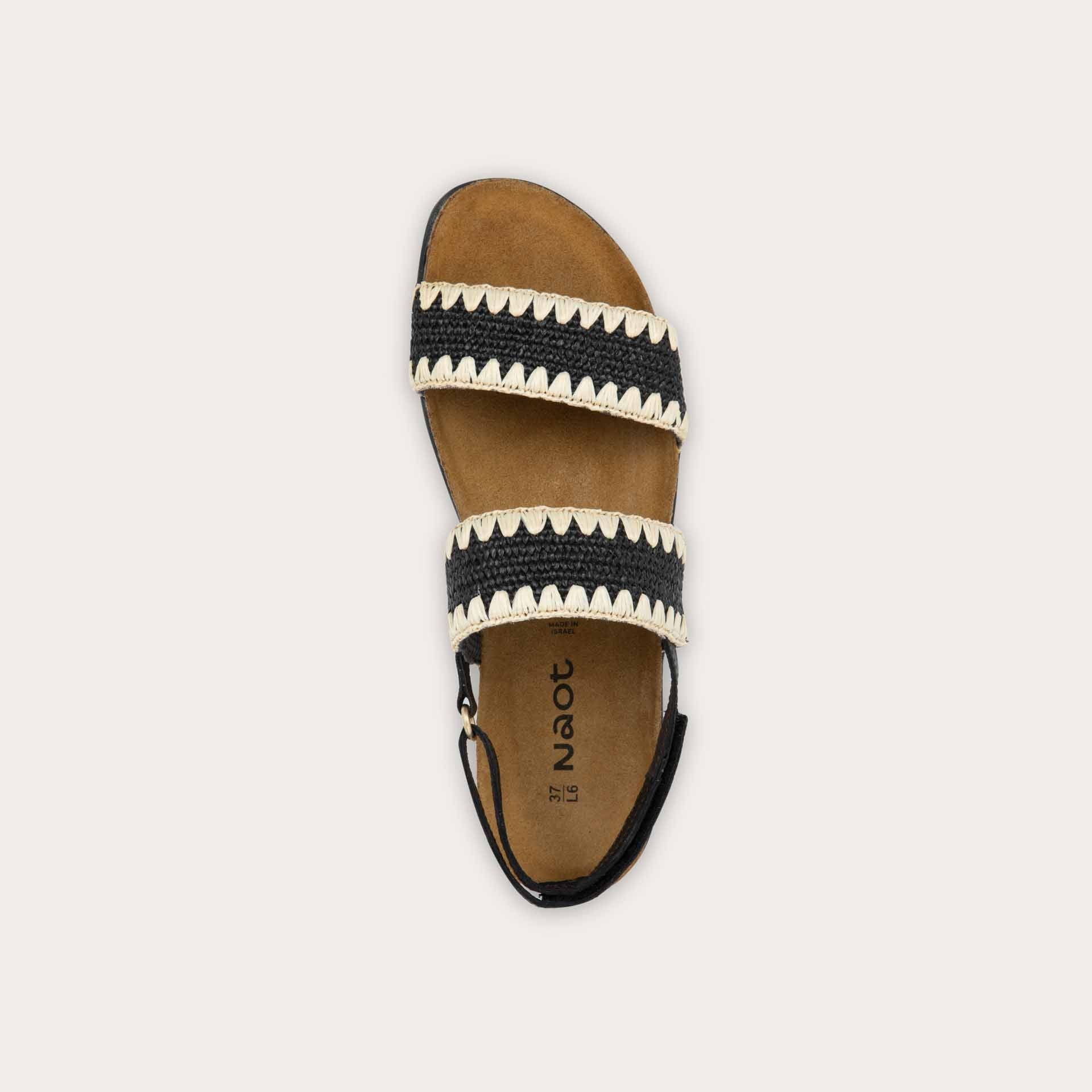 NAOT Dylan Sandals | Soft Black Leather - Juli's Wearable Art