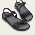 NAOT Evora Sandal - Black Jet Leather - Juli's Wearable Art