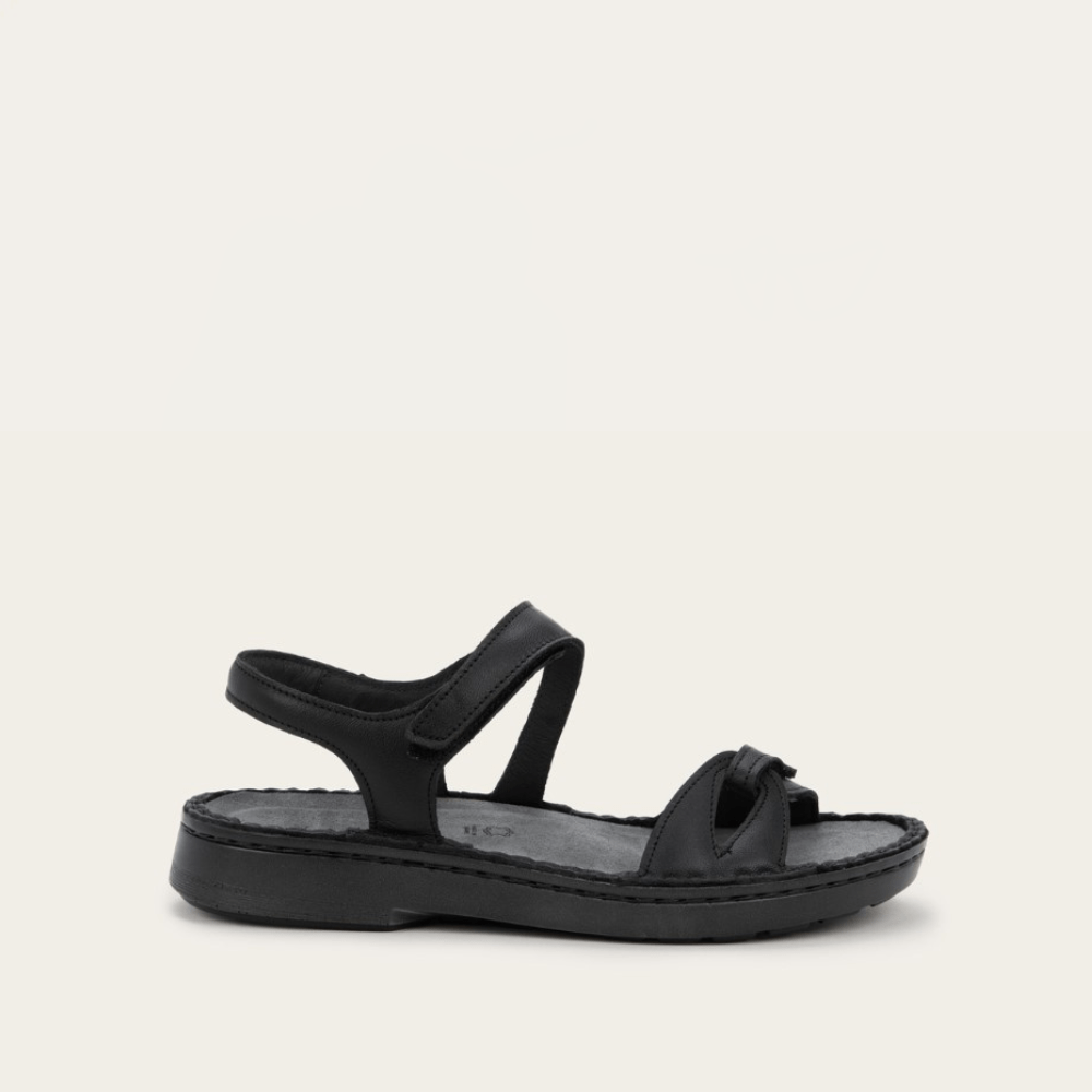 NAOT Evora Sandal - Black Jet Leather - Juli's Wearable Art