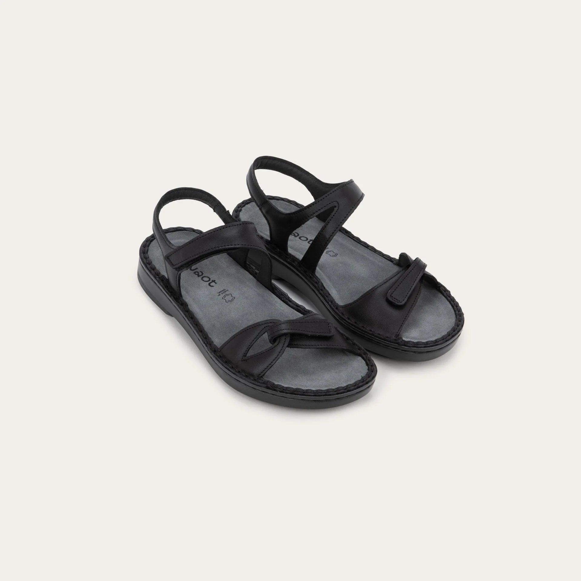 NAOT Evora Sandal - Black Jet Leather - Juli's Wearable Art