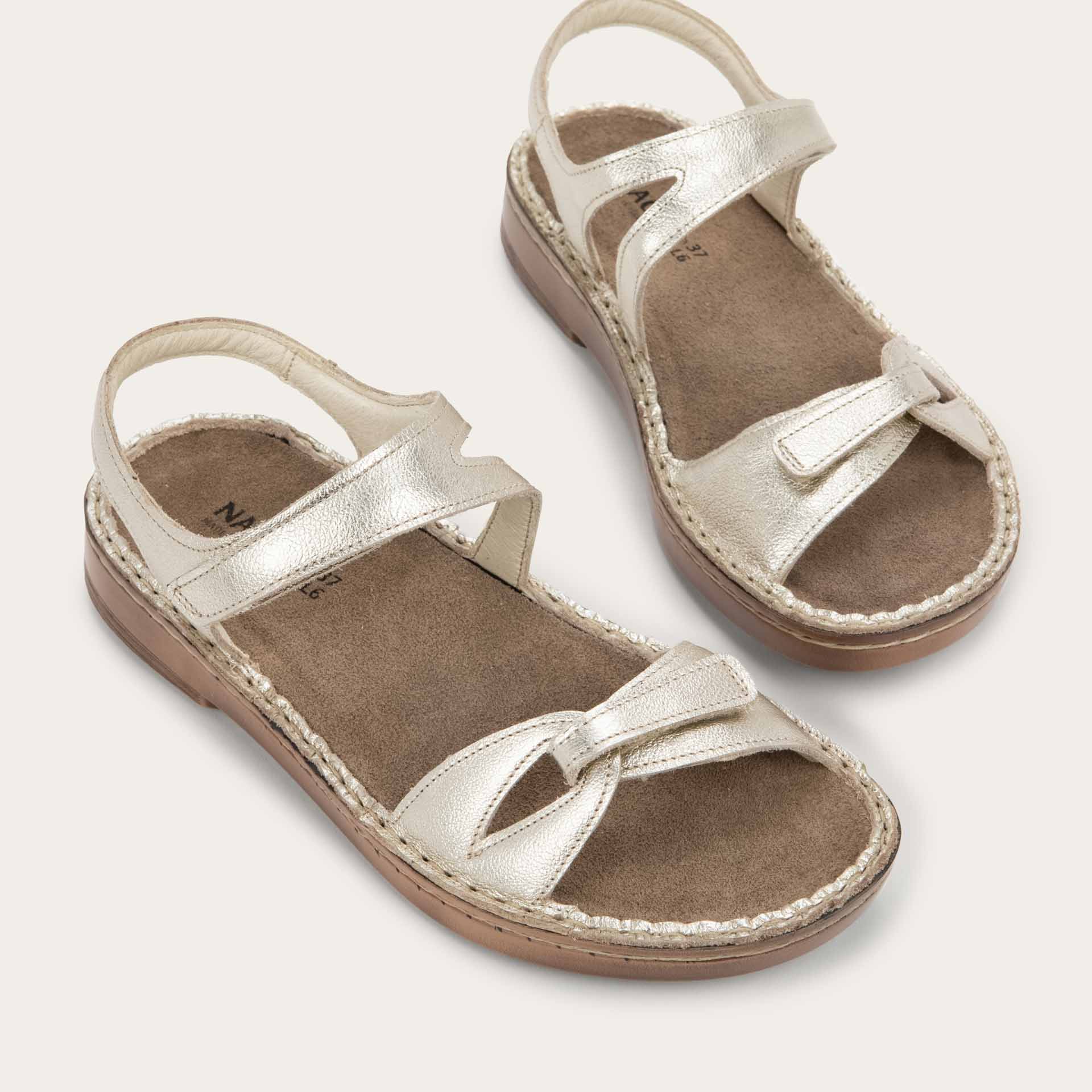 NAOT Evora Sandal - Gold Radiant Leather - Juli's Wearable Art