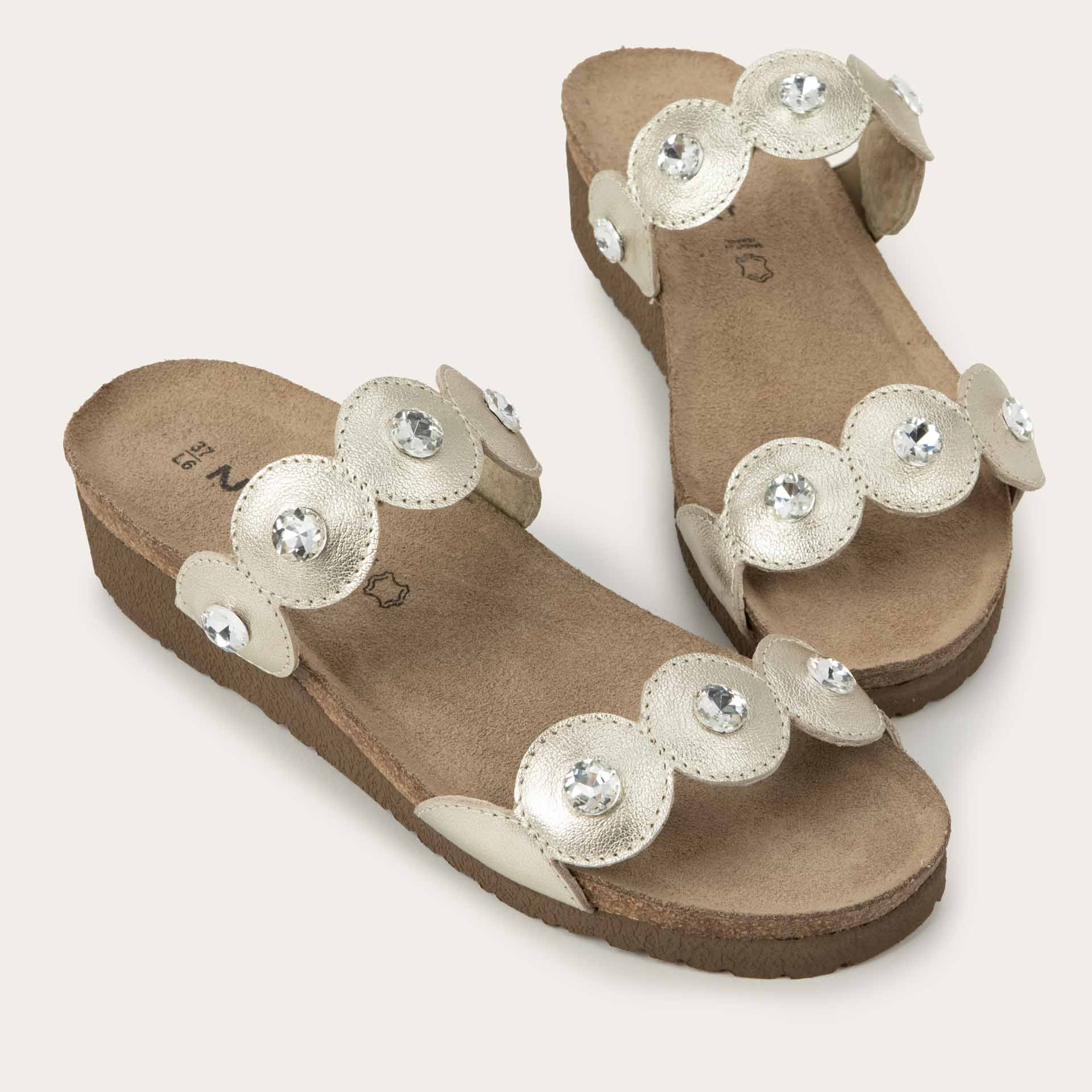 NAOT Hailey Sandal - Gold Radiant Leather - Juli's Wearable Art