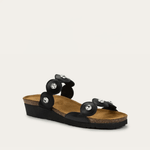 NAOT Hailey Sandal - Shiny Black Leather - Juli's Wearable Art