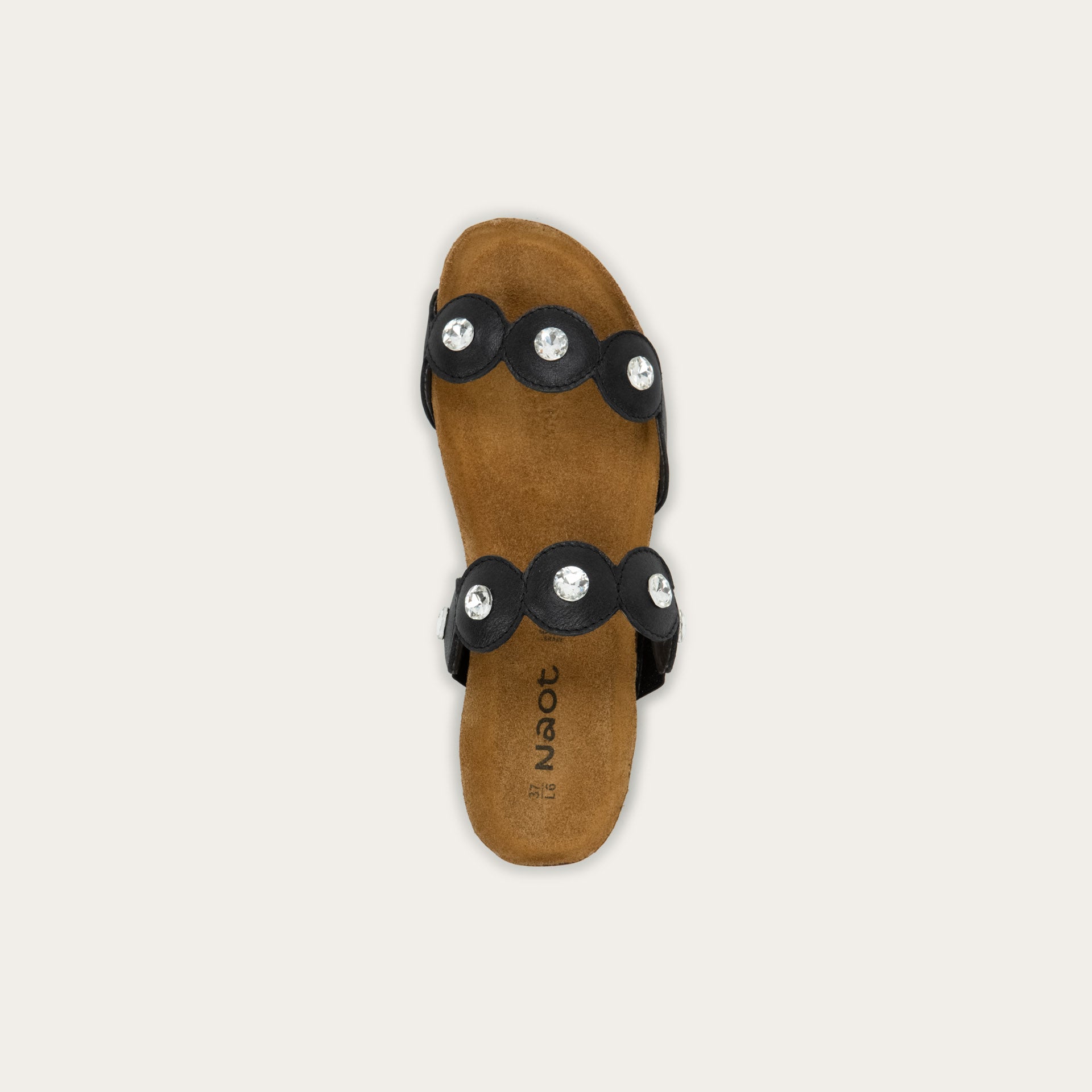 NAOT Hailey Sandal - Shiny Black Leather - Juli's Wearable Art
