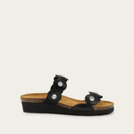 NAOT Hailey Sandal - Shiny Black Leather - Juli's Wearable Art