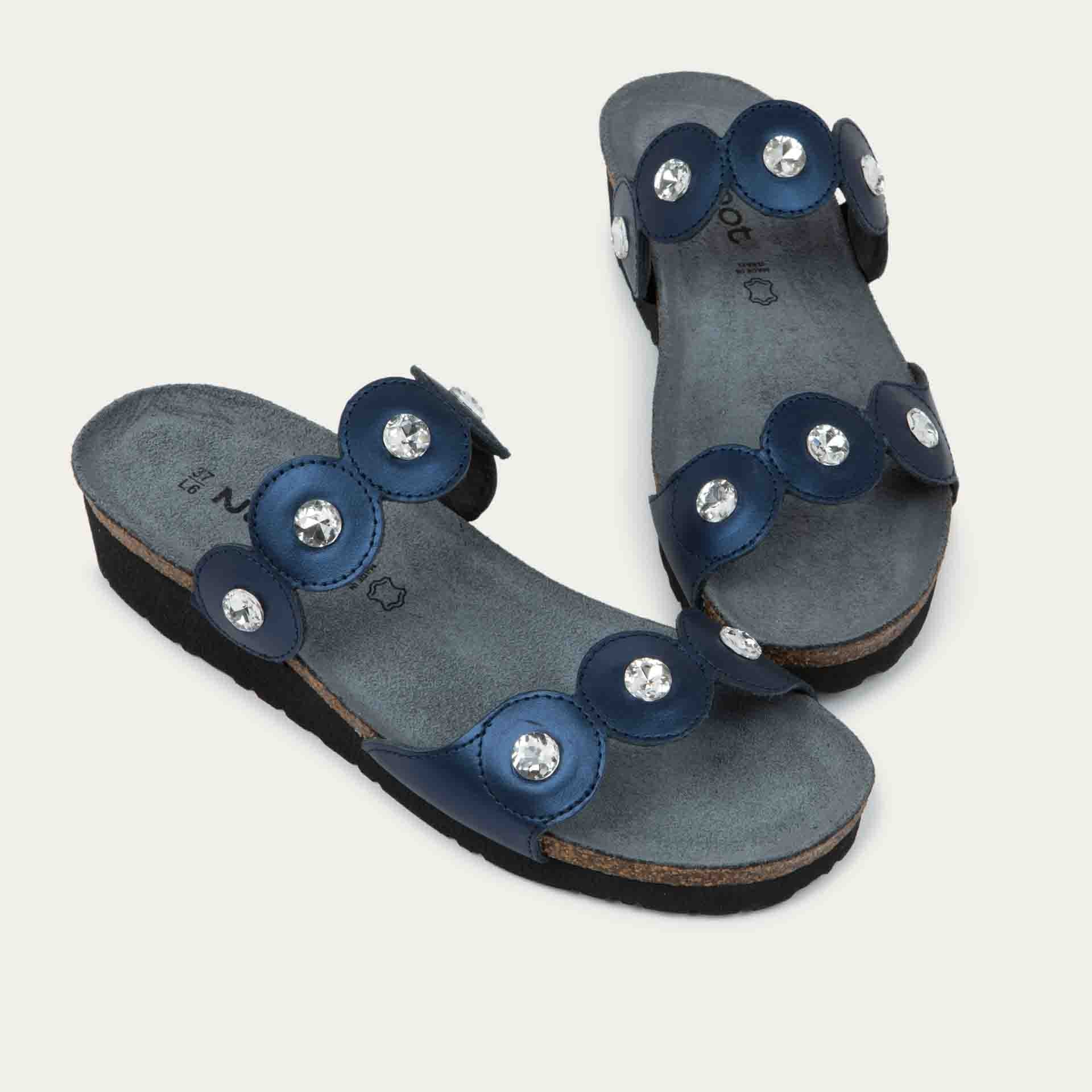 NAOT Hailey Sandals | Polar Sea Blue Leather - Juli's Wearable Art