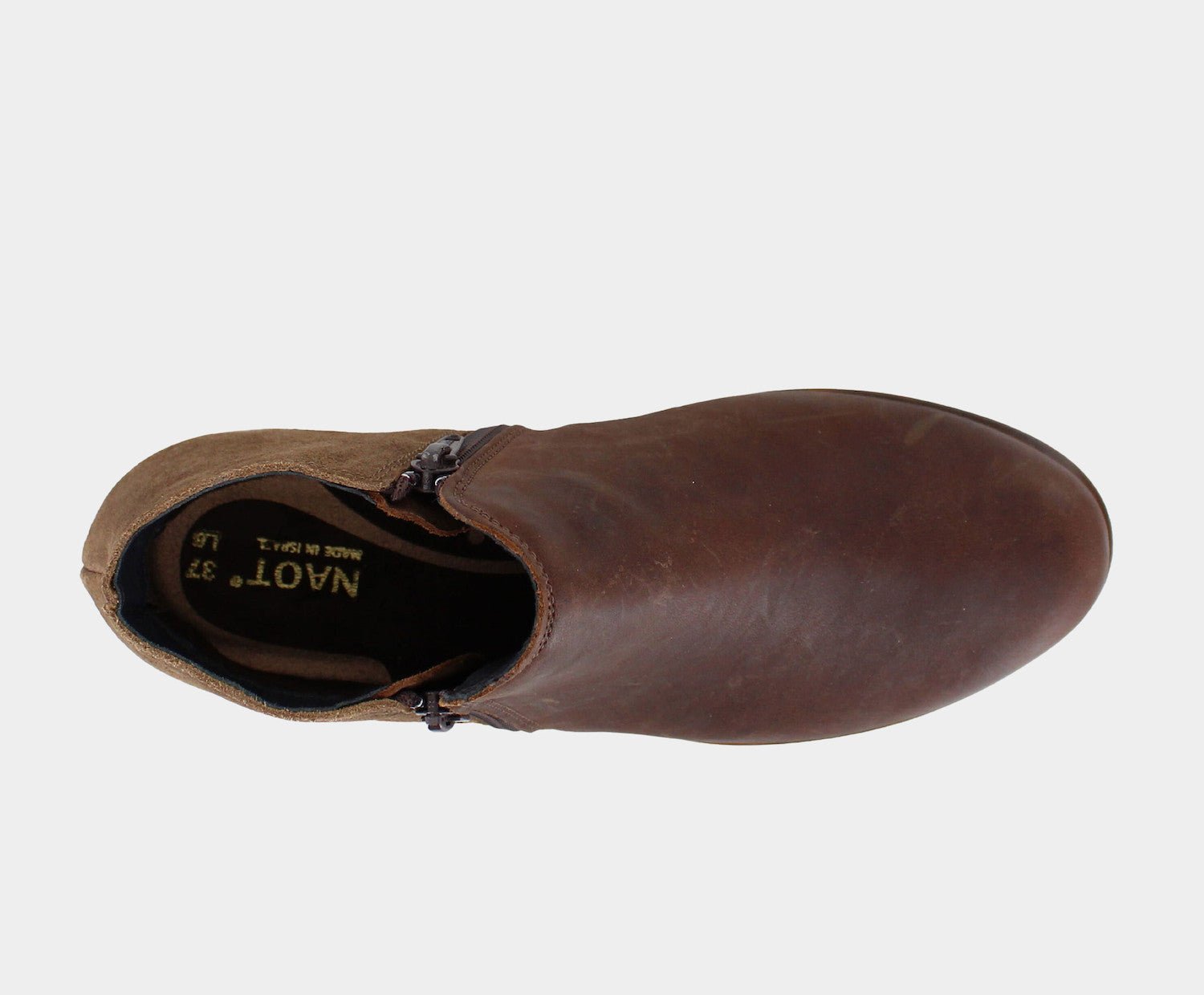 NAOT Helm - Cognac Leather/Brown Suede - Juli's Wearable Art