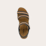 NAOT Kayla Sandals | Jet Black Leather & Raffia - Juli's Wearable Art