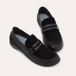 NAOT Kiso | Water Resistant Black Leather + Black Velvet Nubuck + Black Patent Leather - Juli's Wearable Art