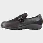 NAOT Kiso | Water Resistant Black Leather + Black Velvet Nubuck + Black Patent Leather - Juli's Wearable Art