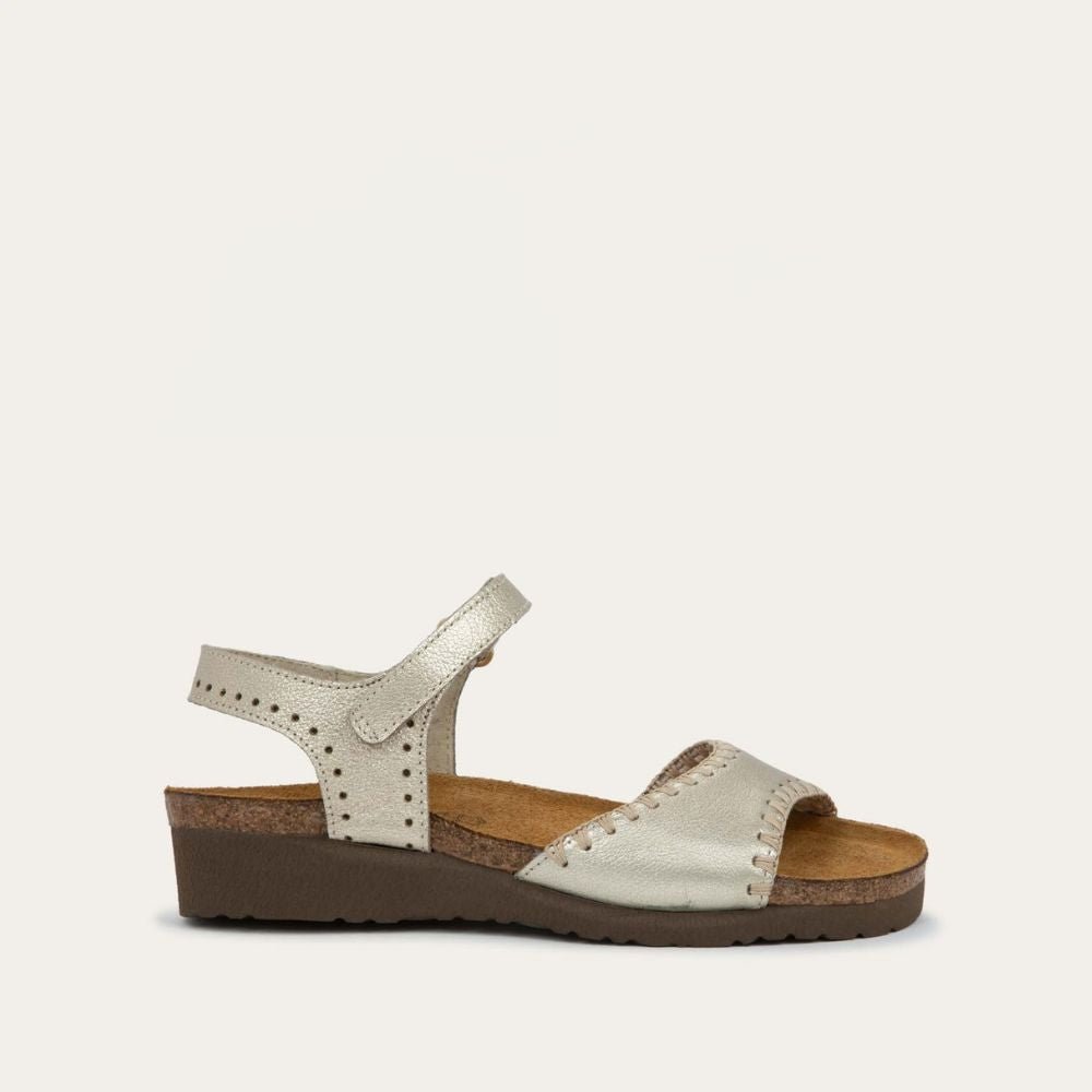 NAOT Luna Sandals | Gold Radiant Leather - Juli's Wearable Art