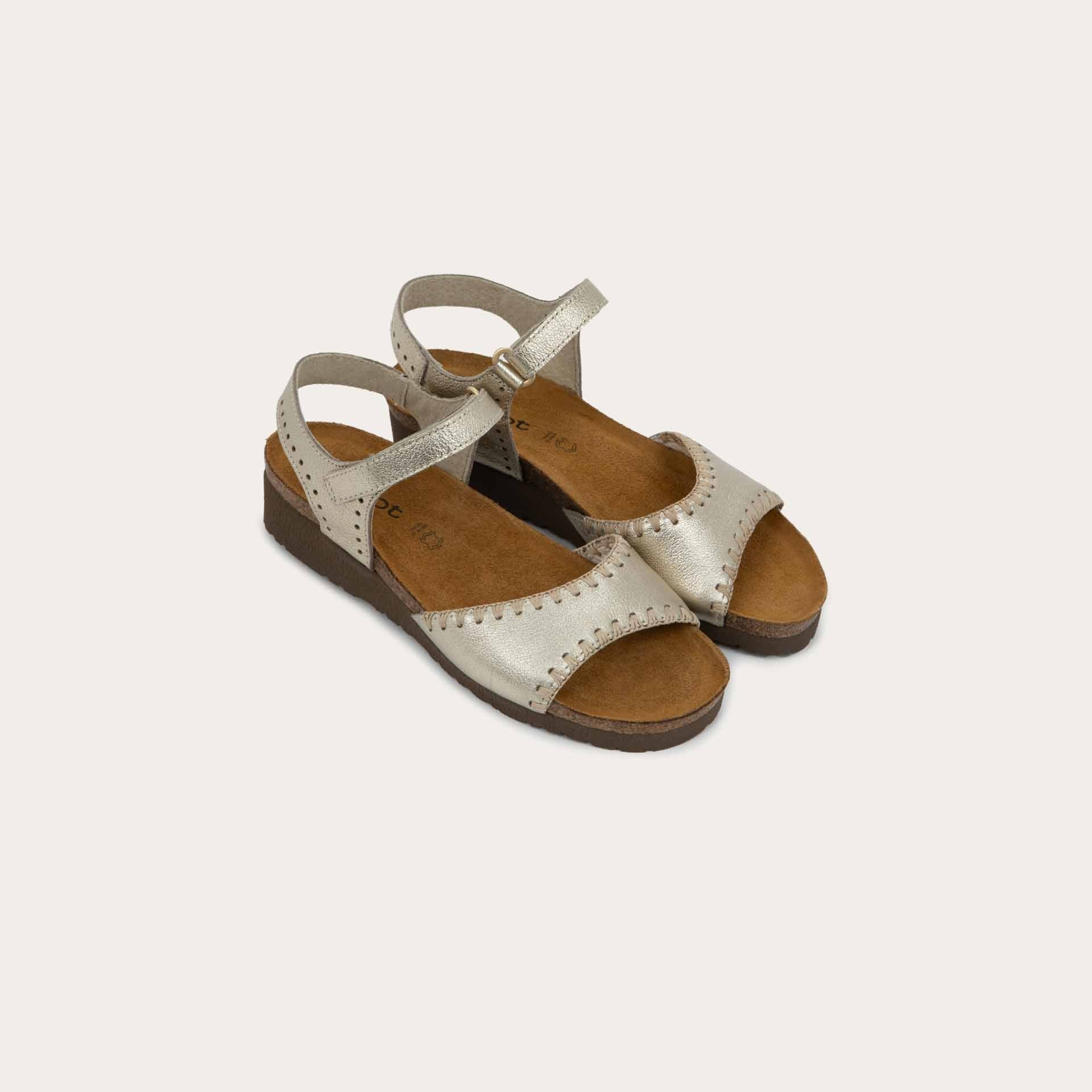 NAOT Luna Sandals | Gold Radiant Leather - Juli's Wearable Art