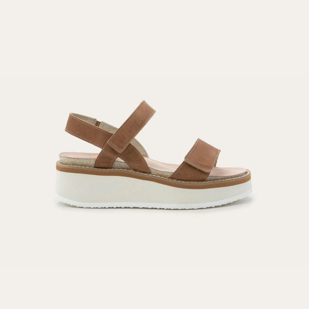 NAOT Meringue Sandal - Latte Brown Leather w/ Off White Sole - Juli's Wearable Art