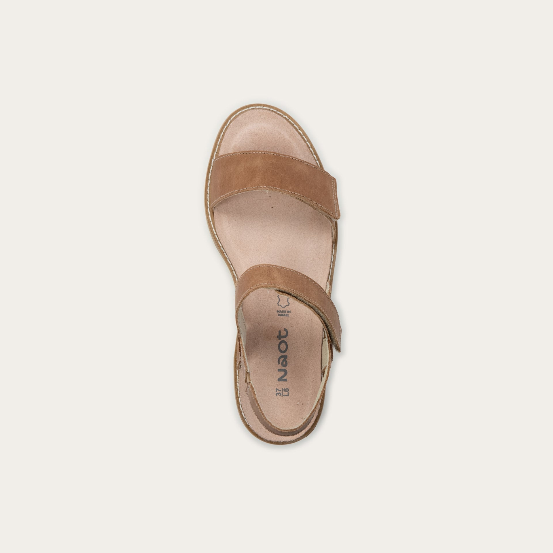 NAOT Meringue Sandal - Latte Brown Leather w/ Off White Sole - Juli's Wearable Art