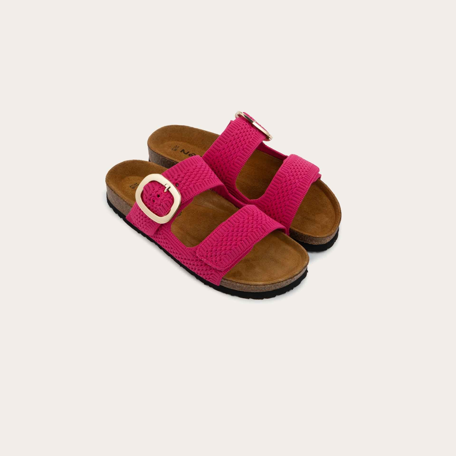 NAOT Miami Sandals | Fuchsia Pink Knit Fabric - Juli's Wearable Art
