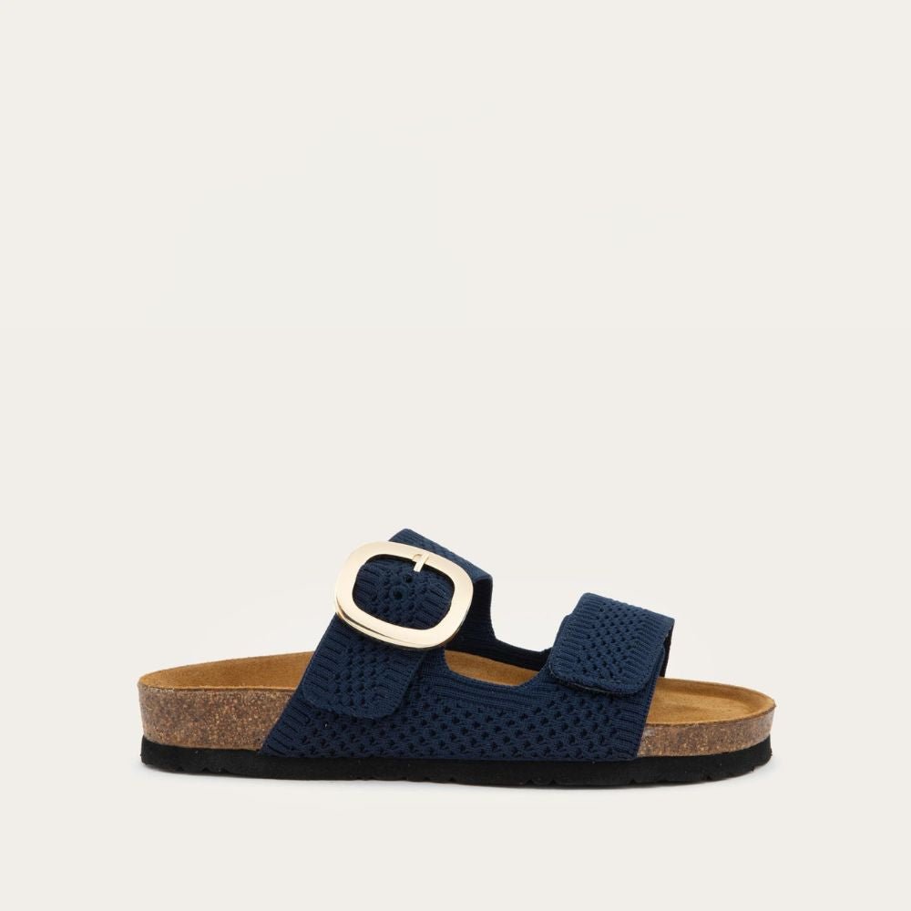 NAOT Miami Sandals | Navy Blue Knit Fabric - Juli's Wearable Art