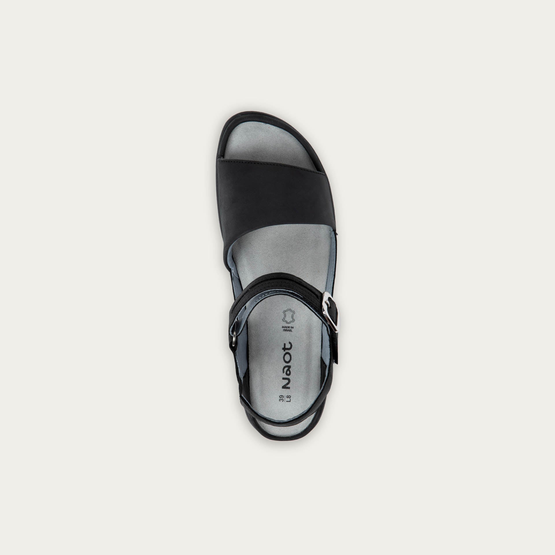NAOT Nagoya Sandals | Ebony Nubuck & Black Leather - Juli's Wearable Art