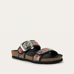 NAOT Nashville Sandal - Pink & White Tweed/Black Leather - Juli's Wearable Art